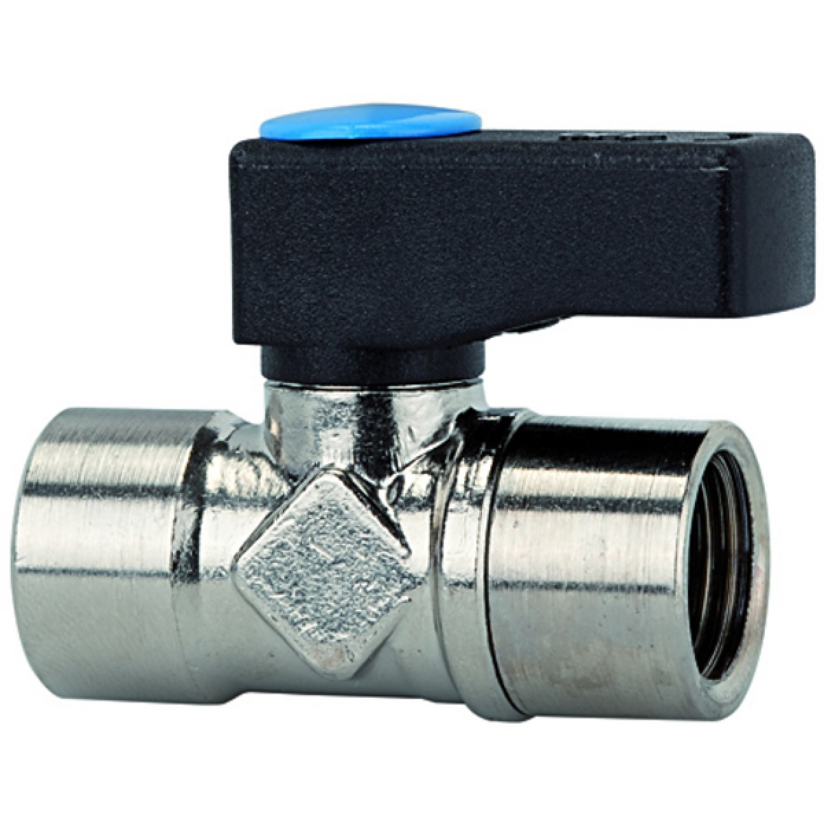 K-BKR MINI BLAUER GR Mini ball valves with blue wing lever surface